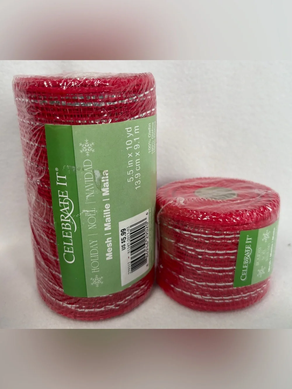 NIP Lot Of 15 Piece Decor Mesh Holiday Christmas Craft